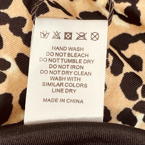 Relleciga Medium Swim Bikini Bottoms Leopard Print High-Cut Stretch Multi New - Picture 5 of 5